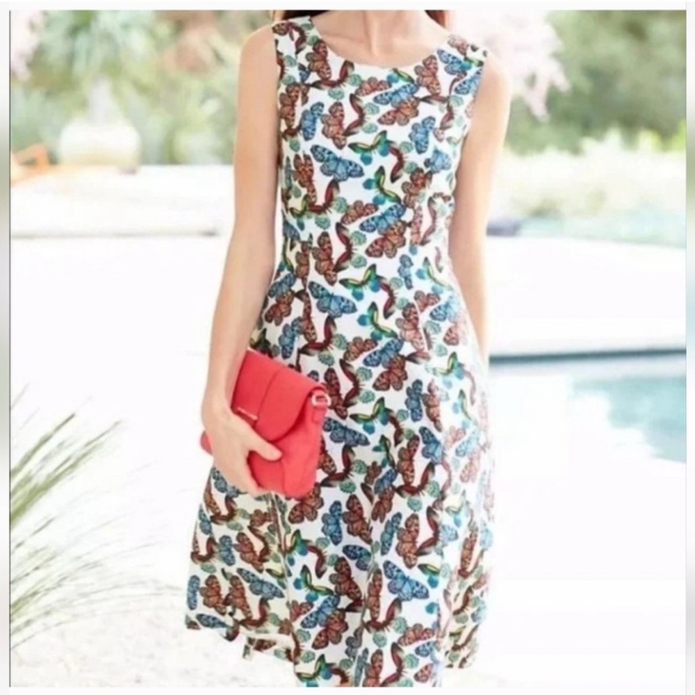 Talbots Butterfly Print Dress